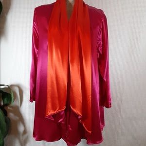 Satiny Pink Cardigan Occasion Cocktail  2x